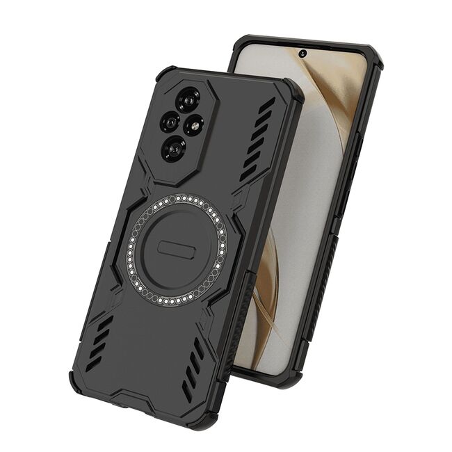 Husa pentru  Honor 200 TitanGuard MagGrip Ultra-Rezistenta cu Protectie Camera, Colturi Ranforsate si Compatibilitate MagSafe - Negru
