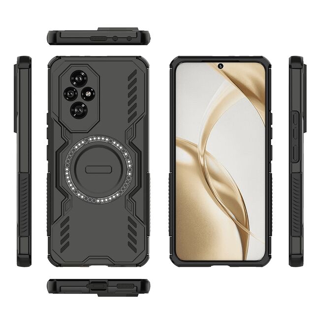 Husa pentru  Honor 200 TitanGuard MagGrip Ultra-Rezistenta cu Protectie Camera, Colturi Ranforsate si Compatibilitate MagSafe - Negru
