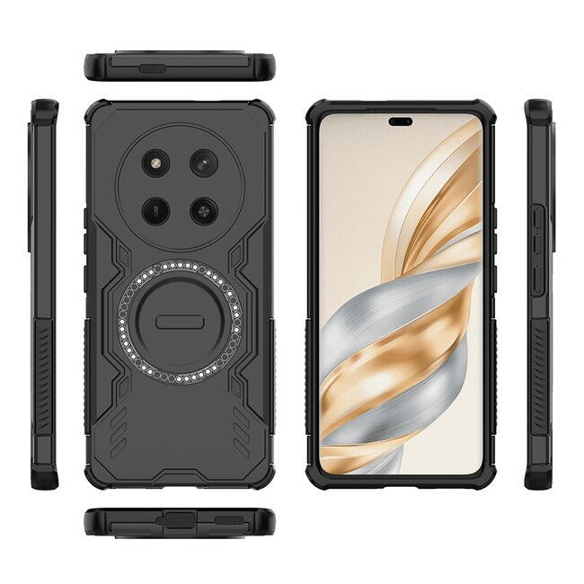 Husa pentru  Honor Magic 7 Lite TitanGuard MagGrip Ultra-Rezistenta cu Protectie Camera, Colturi Ranforsate si Compatibilitate MagSafe - Negru