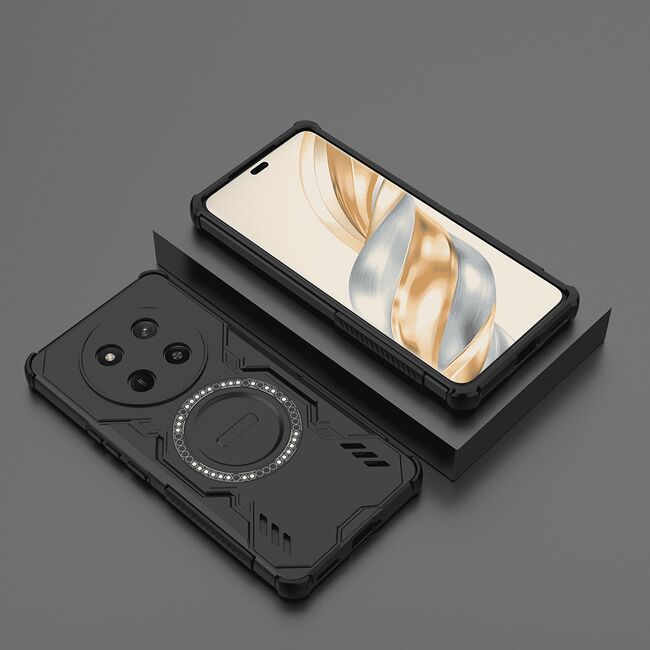 Husa pentru  Honor Magic 7 Lite TitanGuard MagGrip Ultra-Rezistenta cu Protectie Camera, Colturi Ranforsate si Compatibilitate MagSafe - Negru