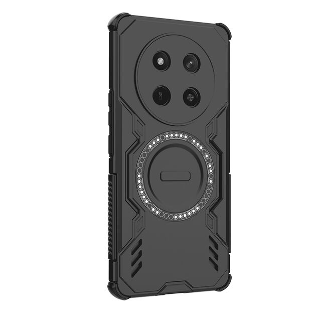 Husa pentru  Honor Magic 7 Lite TitanGuard MagGrip Ultra-Rezistenta cu Protectie Camera, Colturi Ranforsate si Compatibilitate MagSafe - Negru