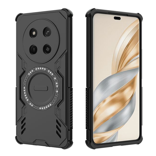 Husa pentru  Honor Magic 7 Lite TitanGuard MagGrip Ultra-Rezistenta cu Protectie Camera, Colturi Ranforsate si Compatibilitate MagSafe - Negru