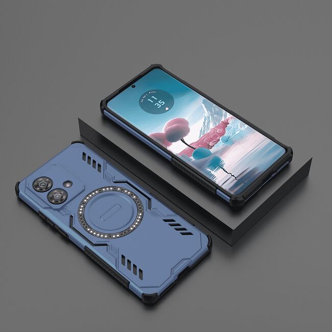 Husa pentru  Motorola Edge 40 NEO TitanGuard MagGrip Ultra-Rezistenta cu Protectie Camera, Colturi Ranforsate si Compatibilitate MagSafe - Albastru