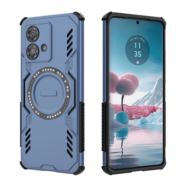 Husa pentru  Motorola Edge 40 NEO TitanGuard MagGrip Ultra-Rezistenta cu Protectie Camera, Colturi Ranforsate si Compatibilitate MagSafe - Albastru