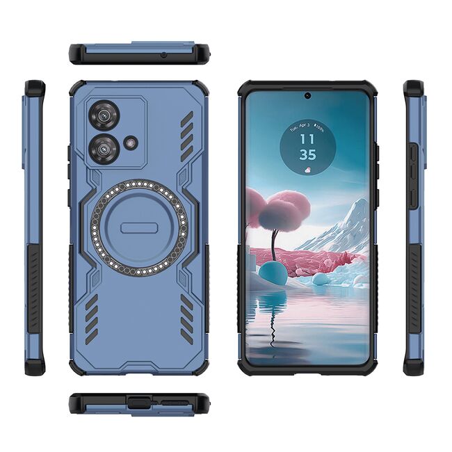 Husa pentru  Motorola Edge 40 NEO TitanGuard MagGrip Ultra-Rezistenta cu Protectie Camera, Colturi Ranforsate si Compatibilitate MagSafe - Albastru