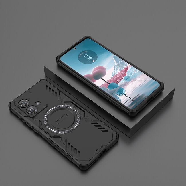 Husa pentru  Motorola Edge 40 NEO TitanGuard MagGrip Ultra-Rezistenta cu Protectie Camera, Colturi Ranforsate si Compatibilitate MagSafe - Negru