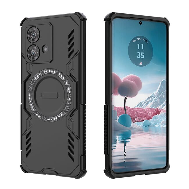 Husa pentru  Motorola Edge 40 NEO TitanGuard MagGrip Ultra-Rezistenta cu Protectie Camera, Colturi Ranforsate si Compatibilitate MagSafe - Negru