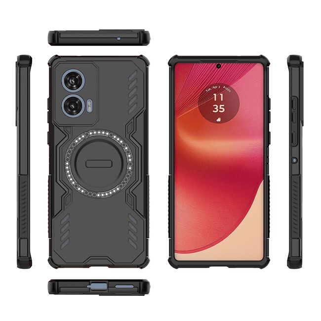 Husa pentru  Motorola Edge 50 Fusion TitanGuard MagGrip Ultra-Rezistenta cu Protectie Camera, Colturi Ranforsate si Compatibilitate MagSafe - Negru