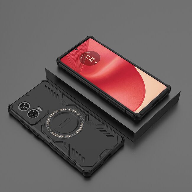 Husa pentru  Motorola Edge 50 Fusion TitanGuard MagGrip Ultra-Rezistenta cu Protectie Camera, Colturi Ranforsate si Compatibilitate MagSafe - Negru
