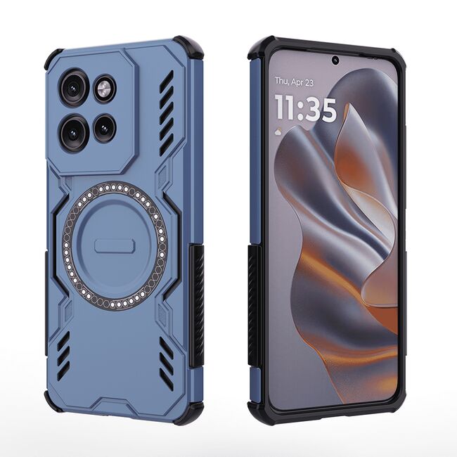 Husa pentru  Motorola Edge 50 Neo TitanGuard MagGrip Ultra-Rezistenta cu Protectie Camera, Colturi Ranforsate si Compatibilitate MagSafe - Albastru