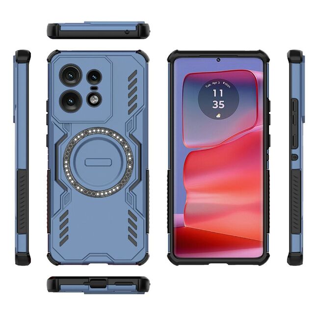 Husa pentru  Motorola Edge 50 Pro TitanGuard MagGrip Ultra-Rezistenta cu Protectie Camera, Colturi Ranforsate si Compatibilitate MagSafe - Albastru