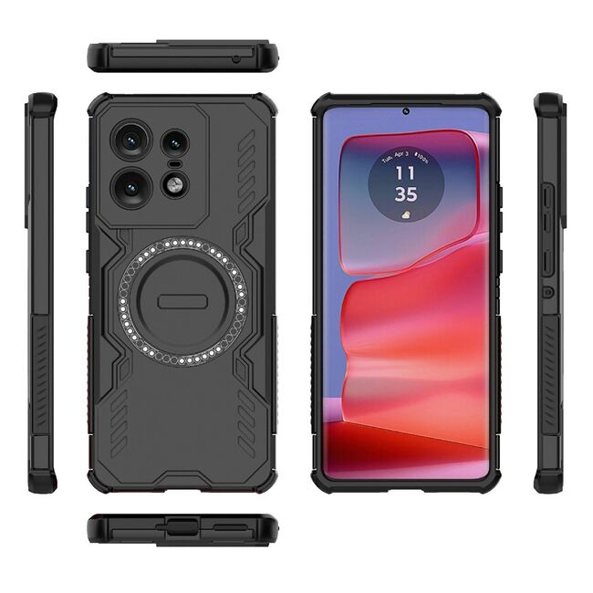Husa pentru  Motorola Edge 50 Pro TitanGuard MagGrip Ultra-Rezistenta cu Protectie Camera, Colturi Ranforsate si Compatibilitate MagSafe - Negru