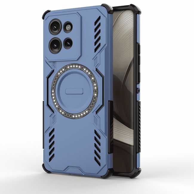 Husa pentru  Motorola Edge 50 TitanGuard MagGrip Ultra-Rezistenta cu Protectie Camera, Colturi Ranforsate si Compatibilitate MagSafe - Albastru