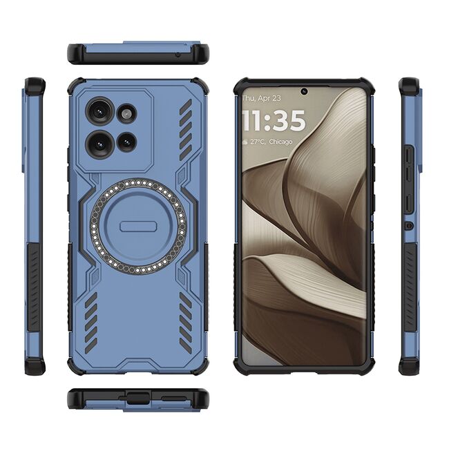 Husa pentru  Motorola Edge 50 TitanGuard MagGrip Ultra-Rezistenta cu Protectie Camera, Colturi Ranforsate si Compatibilitate MagSafe - Albastru