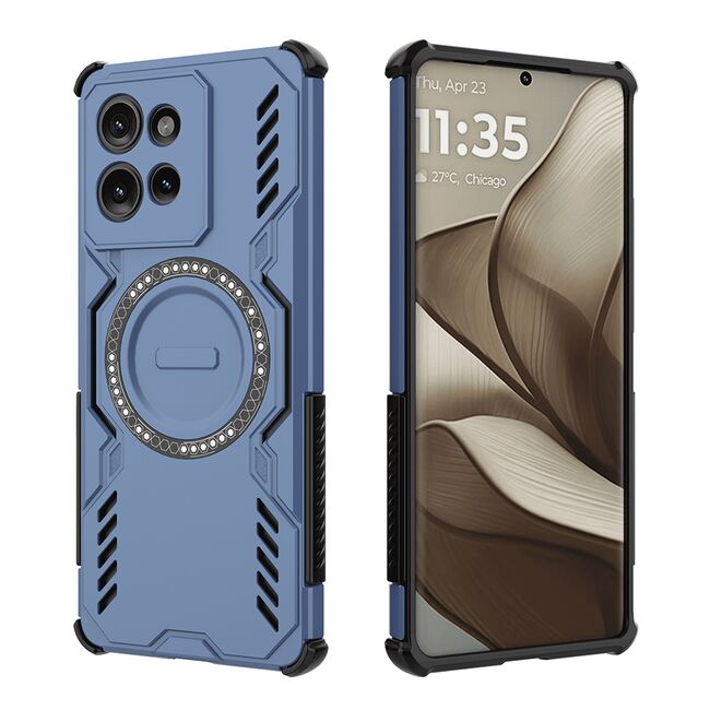 Husa pentru  Motorola Edge 50 TitanGuard MagGrip Ultra-Rezistenta cu Protectie Camera, Colturi Ranforsate si Compatibilitate MagSafe - Albastru