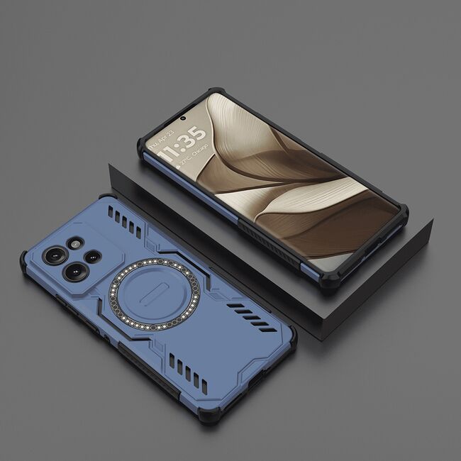 Husa pentru  Motorola Edge 50 TitanGuard MagGrip Ultra-Rezistenta cu Protectie Camera, Colturi Ranforsate si Compatibilitate MagSafe - Albastru