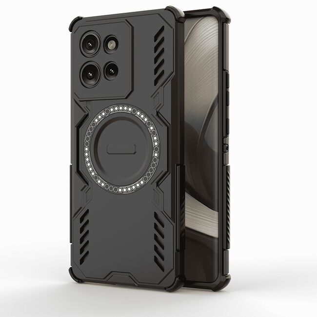 Husa pentru  Motorola Edge 50 TitanGuard MagGrip Ultra-Rezistenta cu Protectie Camera, Colturi Ranforsate si Compatibilitate MagSafe - Negru