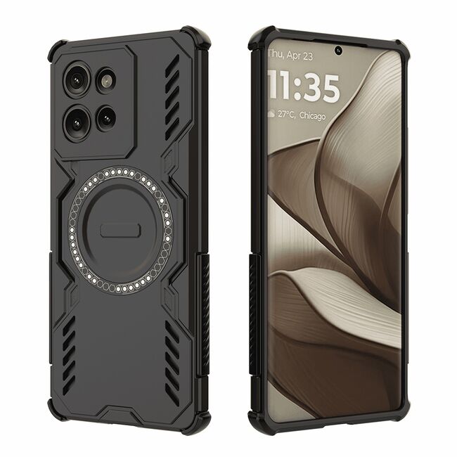 Husa pentru  Motorola Edge 50 TitanGuard MagGrip Ultra-Rezistenta cu Protectie Camera, Colturi Ranforsate si Compatibilitate MagSafe - Negru