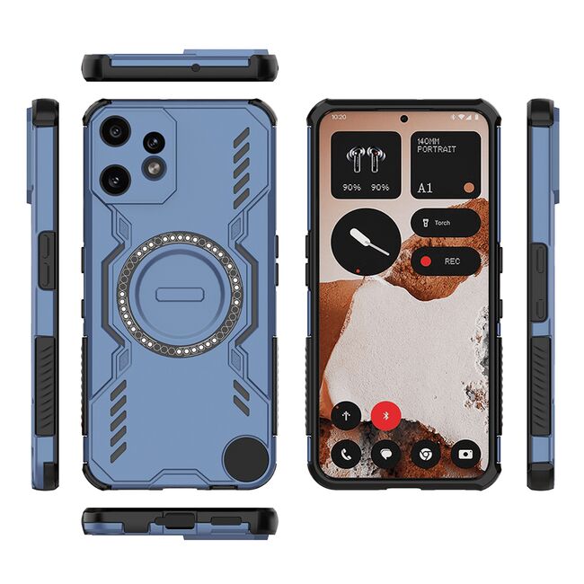 Husa pentru  Nothing CMF Phone 2 Pro TitanGuard MagGrip Ultra-Rezistenta cu Protectie Camera, Colturi Ranforsate si Compatibilitate MagSafe - Albastru