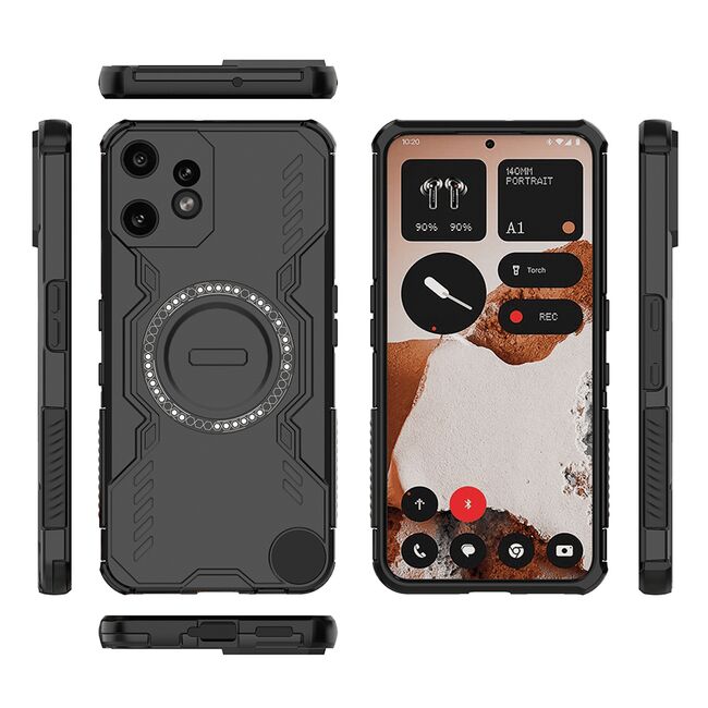 Husa pentru  Nothing CMF Phone 2 Pro TitanGuard MagGrip Ultra-Rezistenta cu Protectie Camera, Colturi Ranforsate si Compatibilitate MagSafe - Negru