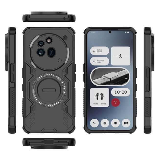 Husa pentru  Nothing Phone (3a) Pro TitanGuard MagGrip Ultra-Rezistenta cu Protectie Camera, Colturi Ranforsate si Compatibilitate MagSafe - Negru