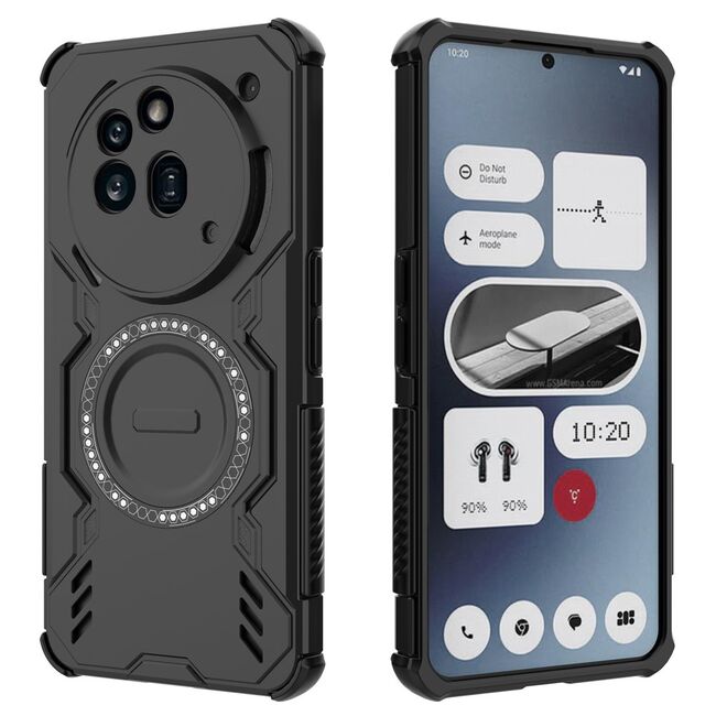 Husa pentru  Nothing Phone (3a) Pro TitanGuard MagGrip Ultra-Rezistenta cu Protectie Camera, Colturi Ranforsate si Compatibilitate MagSafe - Negru