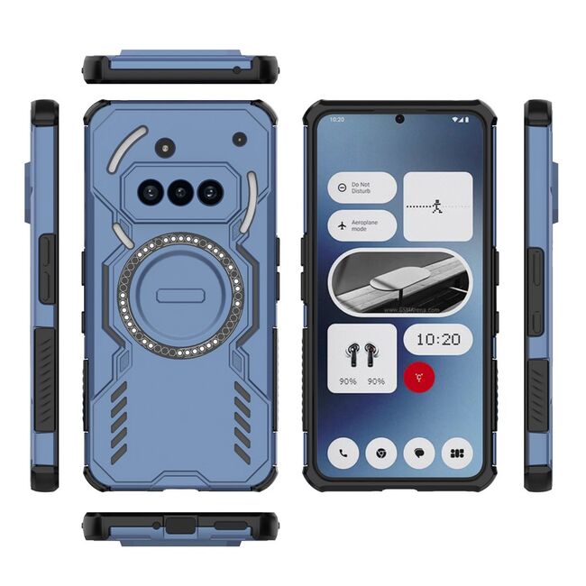 Husa pentru  Nothing Phone (3a) TitanGuard MagGrip Ultra-Rezistenta cu Protectie Camera, Colturi Ranforsate si Compatibilitate MagSafe - Albastru