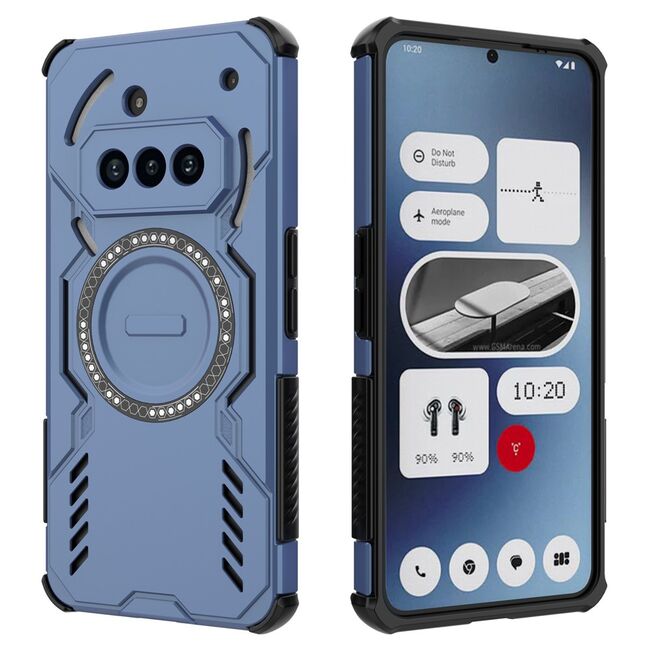 Husa pentru  Nothing Phone (3a) TitanGuard MagGrip Ultra-Rezistenta cu Protectie Camera, Colturi Ranforsate si Compatibilitate MagSafe - Albastru