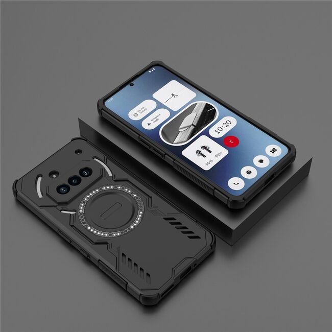 Husa pentru  Nothing Phone (3a) TitanGuard MagGrip Ultra-Rezistenta cu Protectie Camera, Colturi Ranforsate si Compatibilitate MagSafe - Negru
