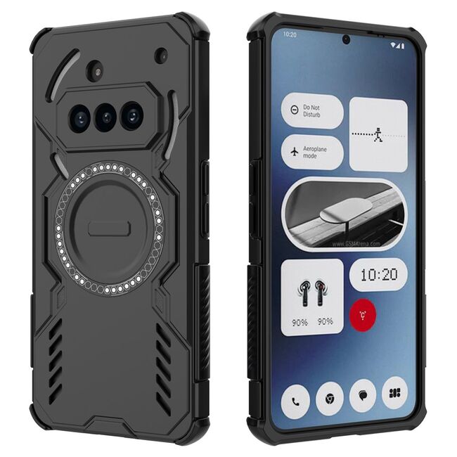 Husa pentru  Nothing Phone (3a) TitanGuard MagGrip Ultra-Rezistenta cu Protectie Camera, Colturi Ranforsate si Compatibilitate MagSafe - Negru