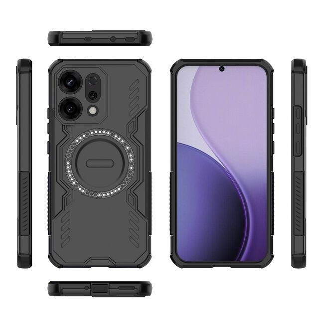 Husa pentru  Oppo Reno 14 5G TitanGuard MagGrip Ultra-Rezistenta cu Protectie Camera, Colturi Ranforsate si Compatibilitate MagSafe - Negru