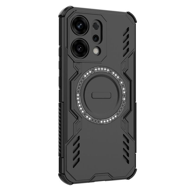 Husa pentru  Oppo Reno 14 5G TitanGuard MagGrip Ultra-Rezistenta cu Protectie Camera, Colturi Ranforsate si Compatibilitate MagSafe - Negru