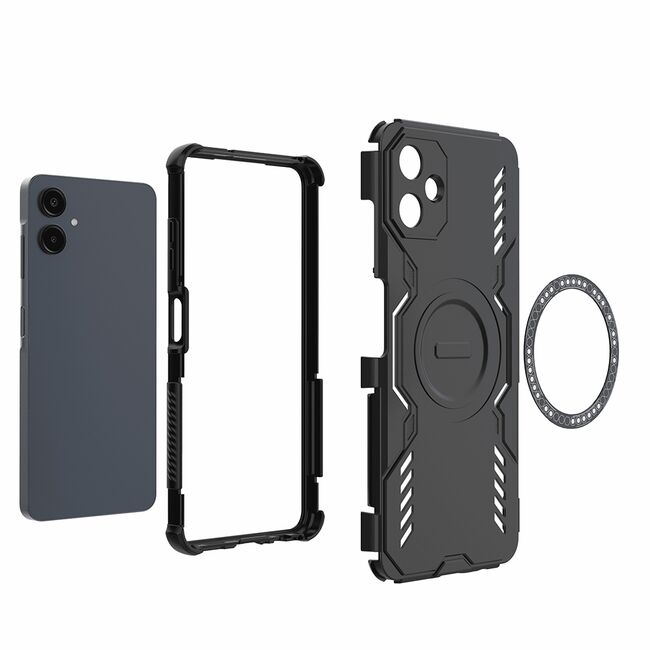 Husa pentru  Samsung Galaxy A06 TitanGuard MagGrip Ultra-Rezistenta cu Protectie Camera, Colturi Ranforsate si Compatibilitate MagSafe - Negru