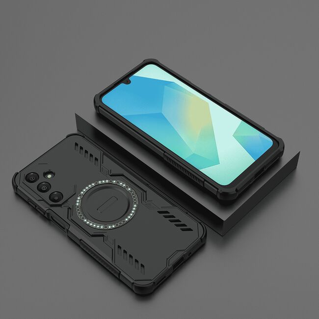 Husa pentru  Samsung Galaxy A16 TitanGuard MagGrip Ultra-Rezistenta cu Protectie Camera, Colturi Ranforsate si Compatibilitate MagSafe - Negru