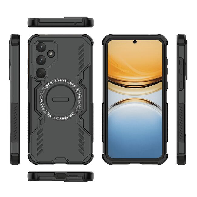 Husa pentru  Samsung Galaxy A55 TitanGuard MagGrip Ultra-Rezistenta cu Protectie Camera, Colturi Ranforsate si Compatibilitate MagSafe - Negru