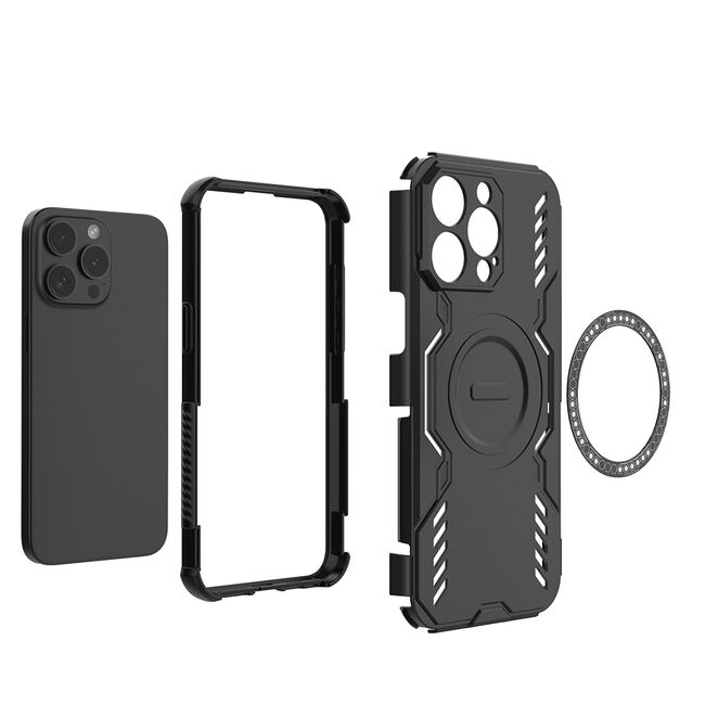 Husa pentru  iPhone 15 Pro Max TitanGuard MagGrip Ultra-Rezistenta cu Protectie Camera, Colturi Ranforsate si Compatibilitate MagSafe - Albastru