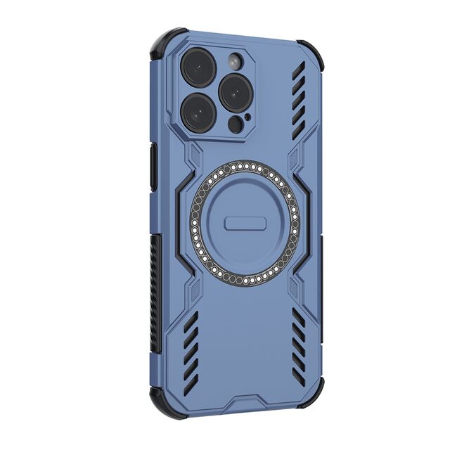 Husa pentru  iPhone 15 Pro Max TitanGuard MagGrip Ultra-Rezistenta cu Protectie Camera, Colturi Ranforsate si Compatibilitate MagSafe - Albastru