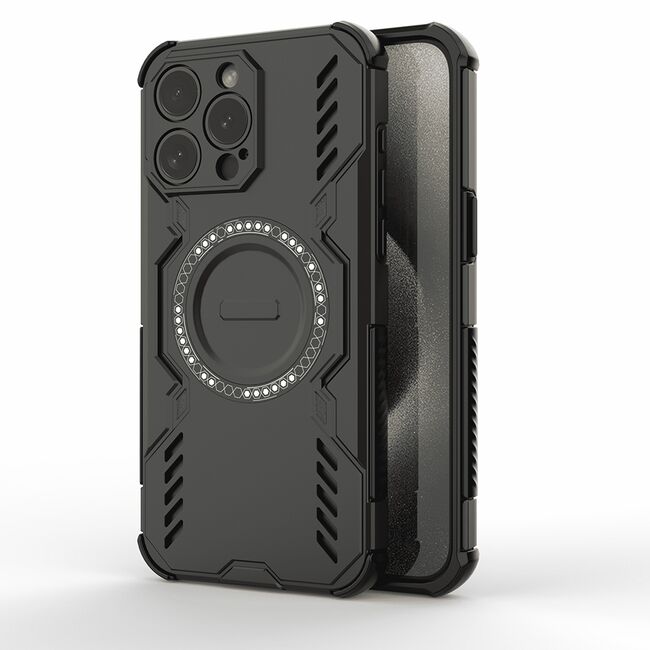Husa pentru  iPhone 15 Pro Max TitanGuard MagGrip Ultra-Rezistenta cu Protectie Camera, Colturi Ranforsate si Compatibilitate MagSafe - Negru