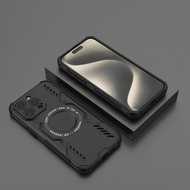 Husa pentru  iPhone 15 Pro Max TitanGuard MagGrip Ultra-Rezistenta cu Protectie Camera, Colturi Ranforsate si Compatibilitate MagSafe - Negru