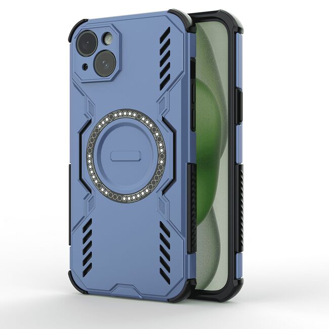 Husa pentru  iPhone 15 TitanGuard MagGrip Ultra-Rezistenta cu Protectie Camera, Colturi Ranforsate si Compatibilitate MagSafe - Albastru