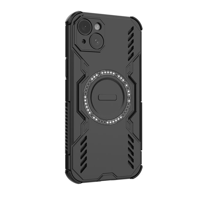 Husa pentru  iPhone 15 TitanGuard MagGrip Ultra-Rezistenta cu Protectie Camera, Colturi Ranforsate si Compatibilitate MagSafe - Negru