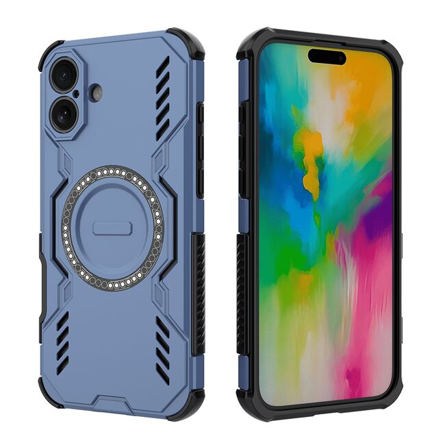 Husa pentru  iPhone 16 Plus TitanGuard MagGrip Ultra-Rezistenta cu Protectie Camera, Colturi Ranforsate si Compatibilitate MagSafe - Albastru