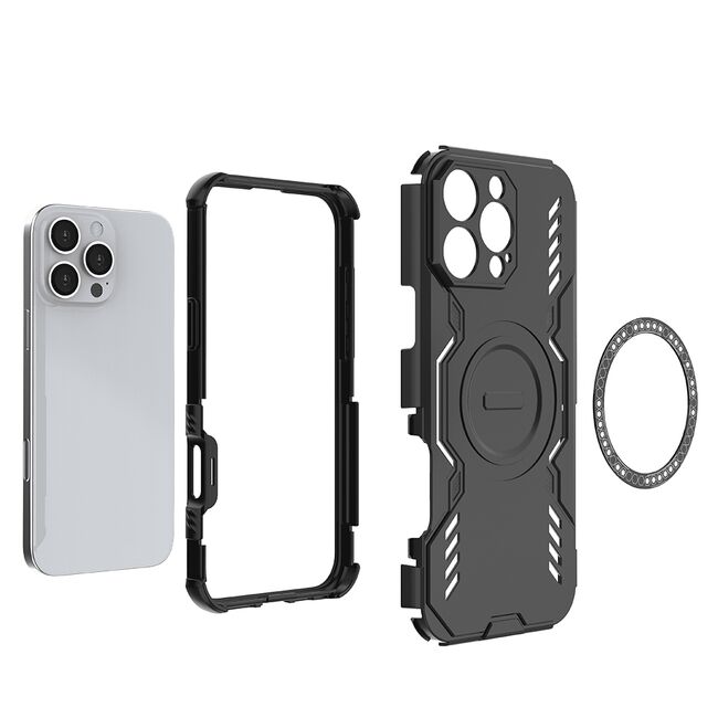 Husa pentru  iPhone 16 Pro Max TitanGuard MagGrip Ultra-Rezistenta cu Protectie Camera, Colturi Ranforsate si Compatibilitate MagSafe - Albastru