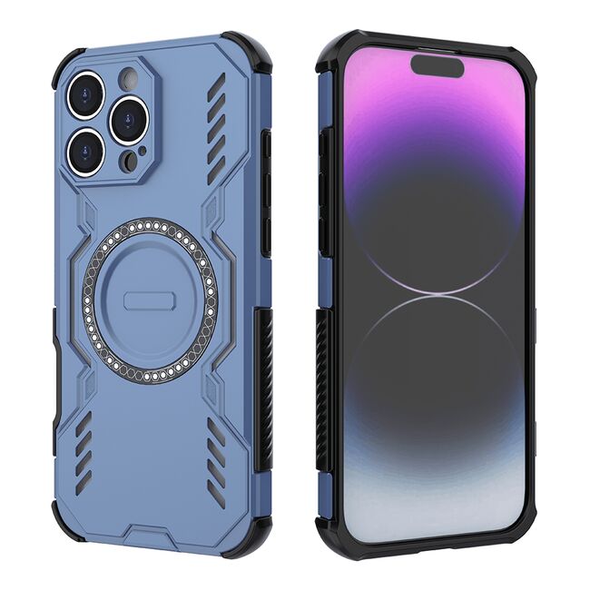 Husa pentru  iPhone 16 Pro Max TitanGuard MagGrip Ultra-Rezistenta cu Protectie Camera, Colturi Ranforsate si Compatibilitate MagSafe - Albastru