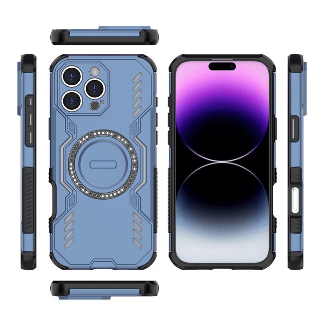 Husa pentru  iPhone 16 Pro Max TitanGuard MagGrip Ultra-Rezistenta cu Protectie Camera, Colturi Ranforsate si Compatibilitate MagSafe - Albastru