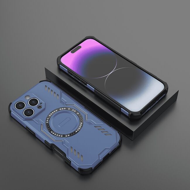 Husa pentru  iPhone 16 Pro TitanGuard MagGrip Ultra-Rezistenta cu Protectie Camera, Colturi Ranforsate si Compatibilitate MagSafe - Albastru