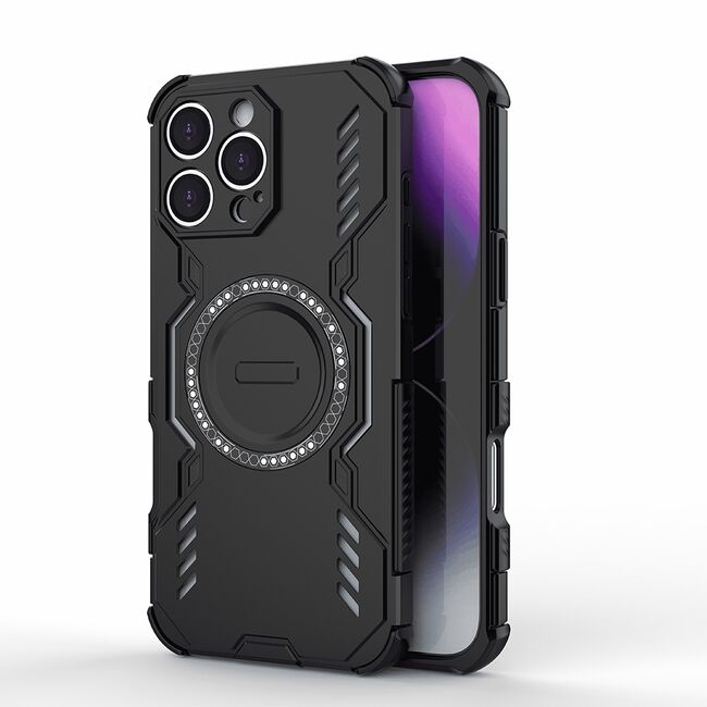Husa pentru  iPhone 16 Pro TitanGuard MagGrip Ultra-Rezistenta cu Protectie Camera, Colturi Ranforsate si Compatibilitate MagSafe - Negru