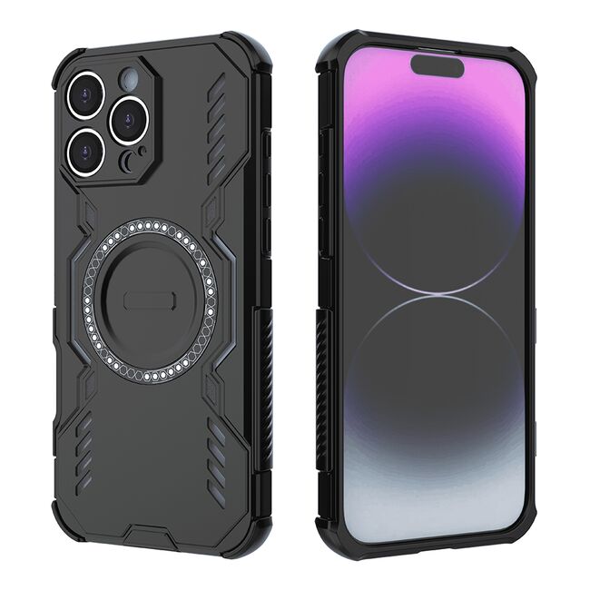 Husa pentru  iPhone 16 Pro TitanGuard MagGrip Ultra-Rezistenta cu Protectie Camera, Colturi Ranforsate si Compatibilitate MagSafe - Negru