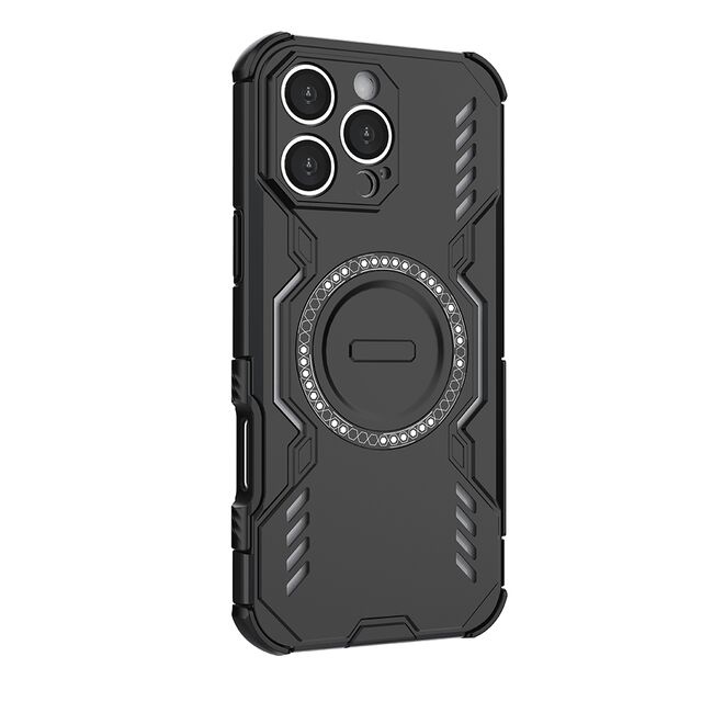 Husa pentru  iPhone 16 Pro TitanGuard MagGrip Ultra-Rezistenta cu Protectie Camera, Colturi Ranforsate si Compatibilitate MagSafe - Negru