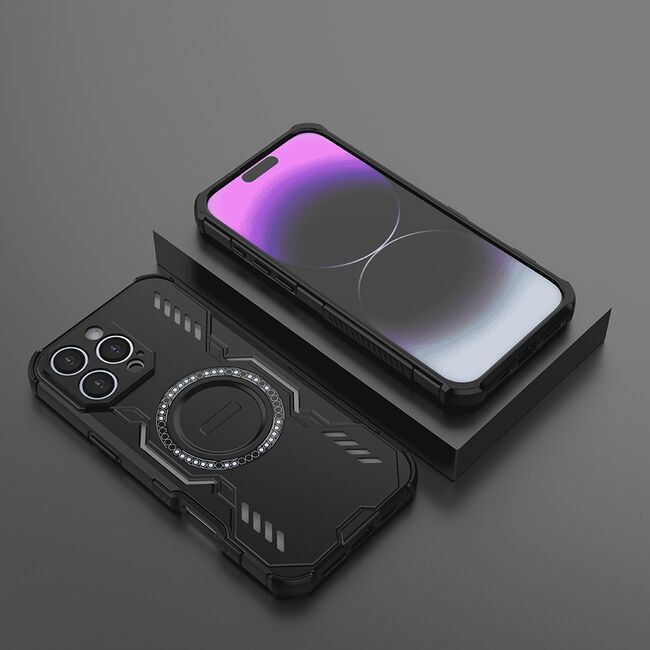 Husa pentru  iPhone 16 Pro TitanGuard MagGrip Ultra-Rezistenta cu Protectie Camera, Colturi Ranforsate si Compatibilitate MagSafe - Negru